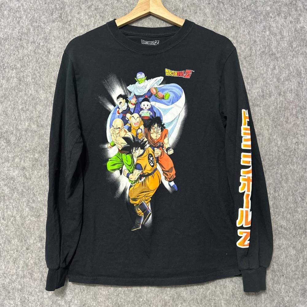 Dragon Ball Z Long Sleeve Shirt Mens Small Black Graphic Anime Goku Z-Fighters